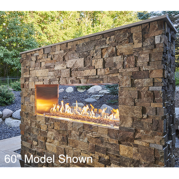 See-Through Ready-to-Finish Fireplace - Crystal Fire Plus Burner